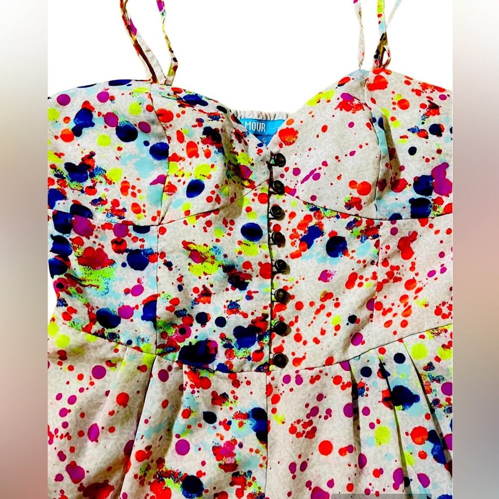 Multi-Colored Paint Splashed Romper - Picture 2 of 5